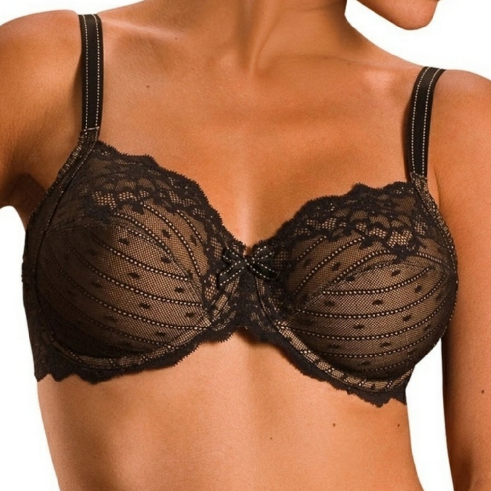 CHANTELLE Rive Gauche Floral Stretch Lace 3-Part Cup Underwire Bra 32E